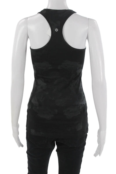 Lululemon Women Basic Scoop Neck Nylon Tank Black Camouflage Size 4