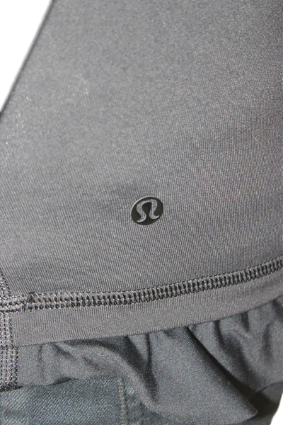 Lululemon Women Black Cotton Blend Basic Tank Scoop Neck Sleeveless Size 4