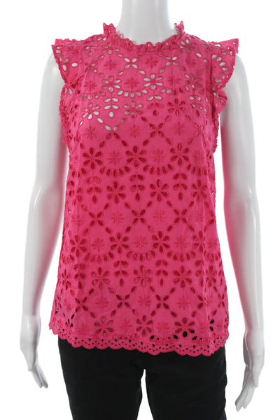 J Crew Women High Neck Floral Sleeveless Polyester Blouse Size XS