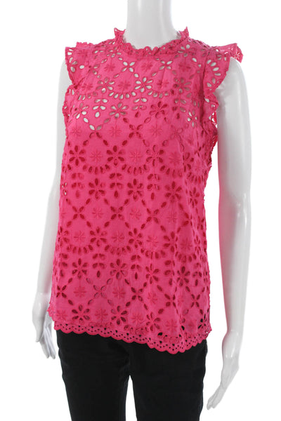 J Crew Women High Neck Floral Sleeveless Polyester Blouse Size XS