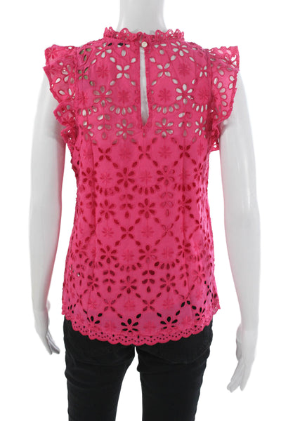 J Crew Women High Neck Floral Sleeveless Polyester Blouse Size XS