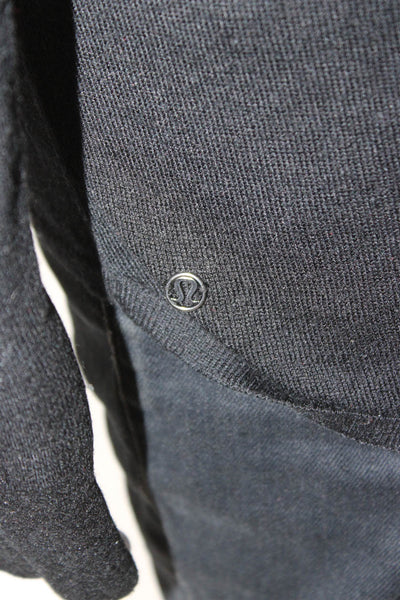 Lululemon Womens Black Cotton V-Neck Pullover Sweater Long Sleeve Casual Size 4
