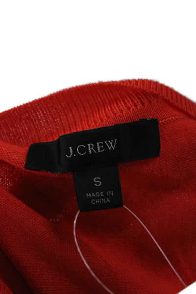 J Crew Women Pullover Sweater Crew Neck Short Sleeve Orange Size S