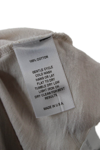 Revel New York Women Cardigan Beige Cotton V Neck Long Sleeve Size M