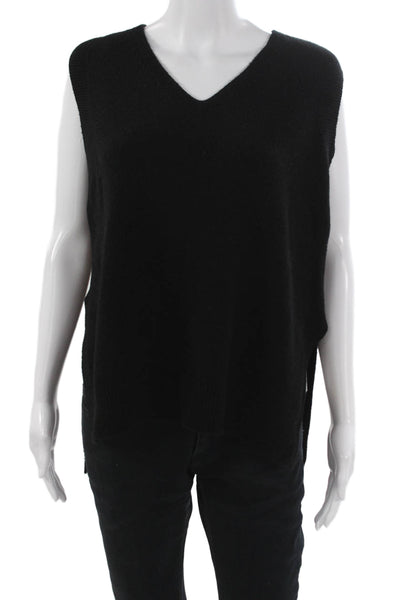 Alexandre Laurent Womens Basic V Neck Tank Top Black Viscose Size One Size