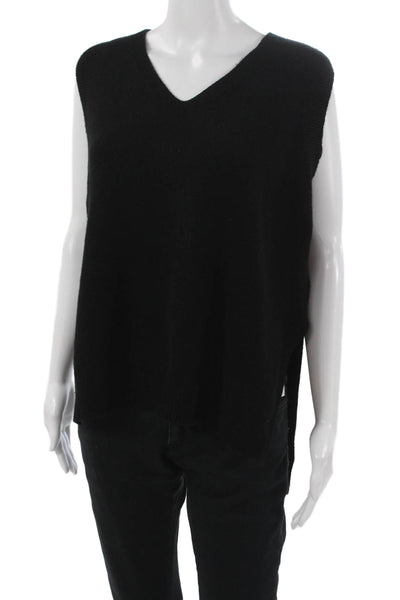 Alexandre Laurent Womens Basic V Neck Tank Top Black Viscose Size One Size