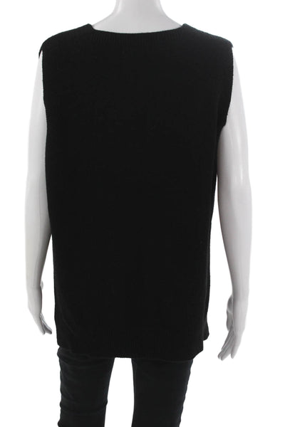 Alexandre Laurent Womens Basic V Neck Tank Top Black Viscose Size One Size