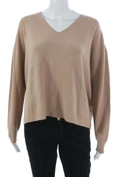 Alexandre Laurent Womens V-Neck Viscose Pullover Sweater Beige Size One Size