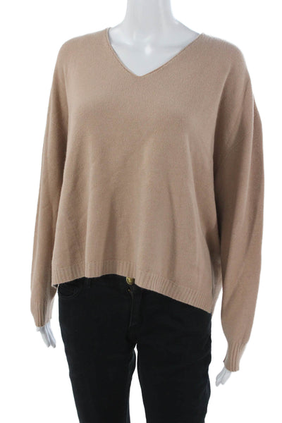 Alexandre Laurent Womens V-Neck Viscose Pullover Sweater Beige Size One Size