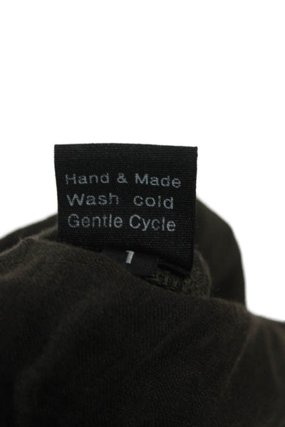 Jaga Womens Cropped Brown Linen Pull On Pants Size 1