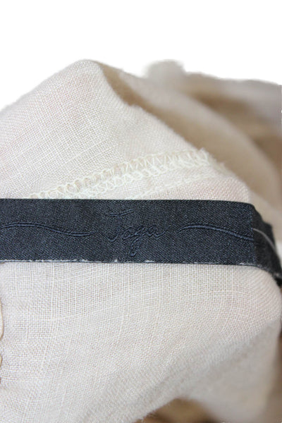 Jaga Women Cropped Linen Pants Beige Pull On Size 1