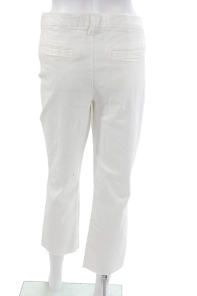 Frank & Eileen Women Cropped White 92% Cotton Pants Zip Inseam 25 Size 12
