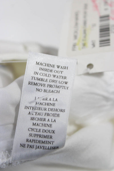 Frank & Eileen Women Cropped White 92% Cotton Pants Zip Inseam 25 Size 12