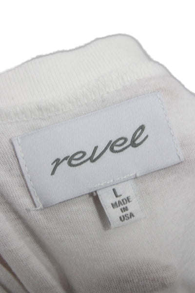 Revel New York Women White Cotton T-Shirt Midi Dress Short Sleeve Size L