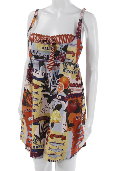 Christian Lacroix Women Floral Cotton Square Neck Sleeveless Romper Size M