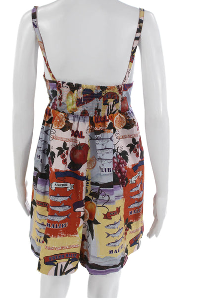 Christian Lacroix Women Floral Cotton Square Neck Sleeveless Romper Size M