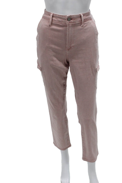 Paige Women Ankle Jeans Pink Mid Rise Cotton Inseam 28 Size 27