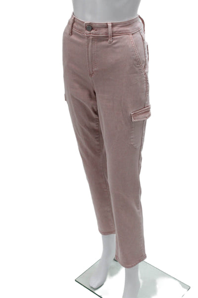 Paige Women Ankle Jeans Pink Mid Rise Cotton Inseam 28 Size 27