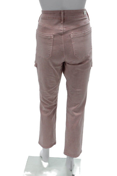 Paige Women Ankle Jeans Pink Mid Rise Cotton Inseam 28 Size 27
