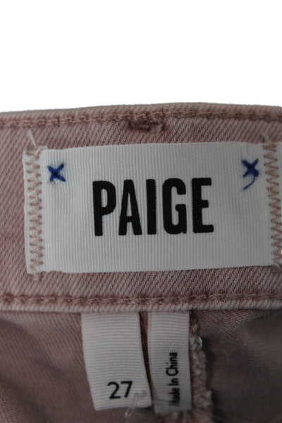 Paige Women Ankle Jeans Pink Mid Rise Cotton Inseam 28 Size 27