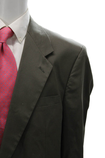 Palm Beach Mens 2 Piece Suit Green Wool Blend Solid Size 40