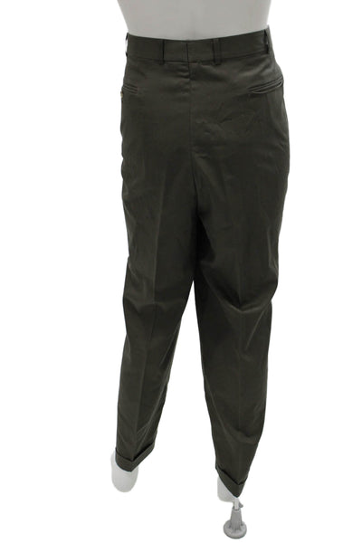 Palm Beach Mens 2 Piece Suit Green Wool Blend Solid Size 40