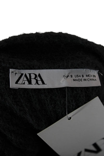 Zara Womens Gray V-Neck Long Sleeve Cardigan Polyester Fall Size S