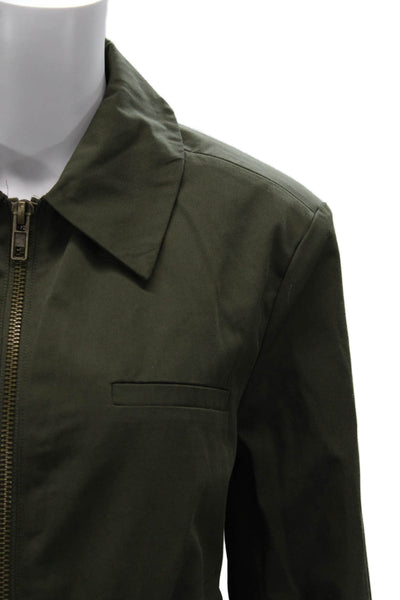 Ser.O.Ya Women Military Jacket Green Polyester Zip Long Sleeve Size S