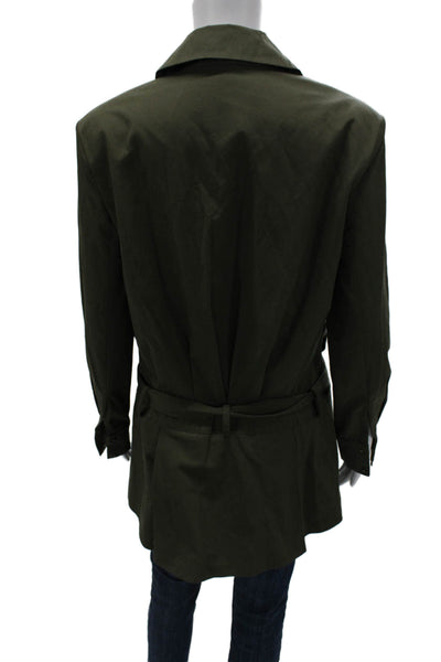 Ser.O.Ya Women Military Jacket Green Polyester Zip Long Sleeve Size S