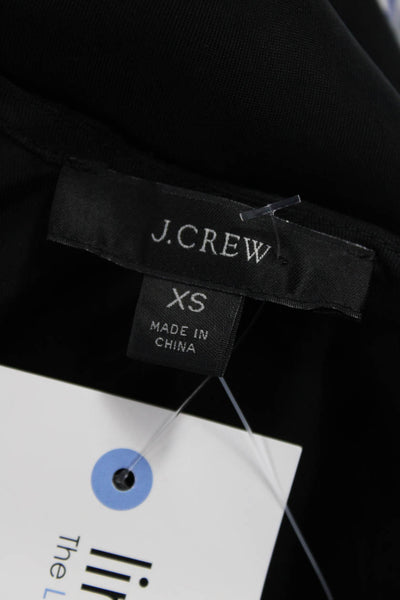 J Crew Womens Shift Dress Black Cupro Short Sleeve Crew Neck Size XS