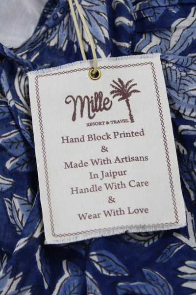 Mille Resort & Travel Women Trapeze Dress Floral V-Neck 3/4 Sleeve Size 2XS
