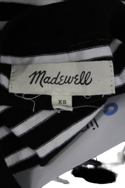 Madewell Women Basic Striped Cotton Crew Neck Long Sleeve T-Shirt Size XS