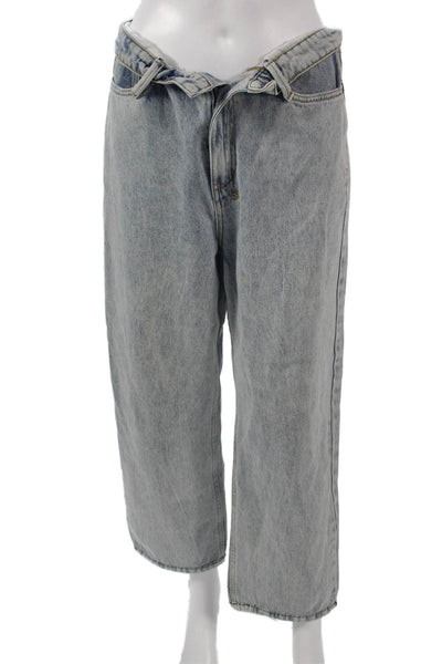 Ksubi Unisex Wide Leg High Rise Blue Jeans Size 28