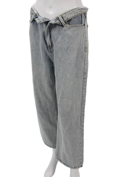 Ksubi Unisex Wide Leg High Rise Blue Jeans Size 28