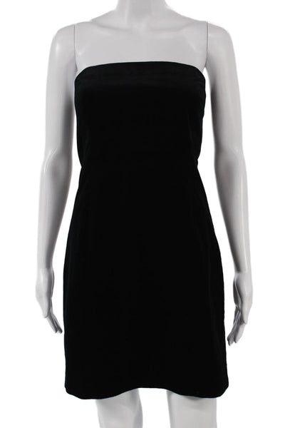 Theory Womens Bodycon Black Cotton Strapless Zip Short Dress Size 4