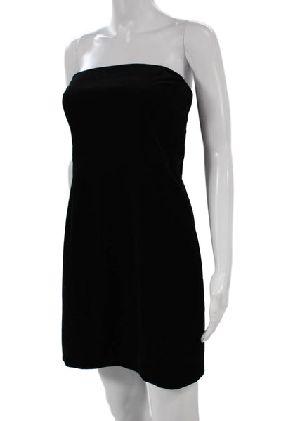 Theory Womens Bodycon Black Cotton Strapless Zip Short Dress Size 4