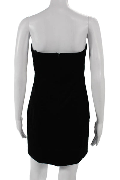 Theory Womens Bodycon Black Cotton Strapless Zip Short Dress Size 4