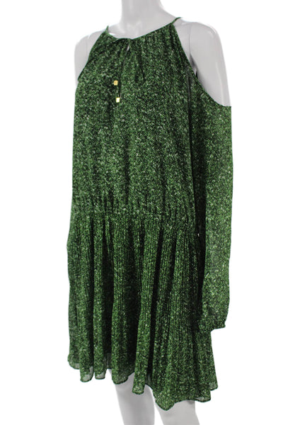 Michael Michael Kors Women Fit & Flare Halter Knee Length Green Dress Size XL