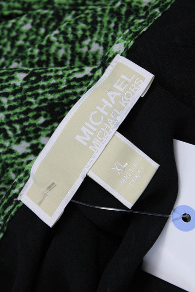 Michael Michael Kors Women Fit & Flare Halter Knee Length Green Dress Size XL