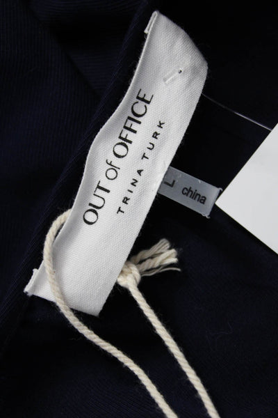 Out Of Office Womens Tencel Blouson Dress Blue V-Neck Size L