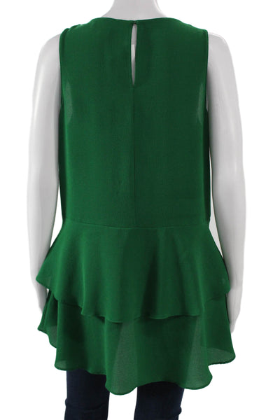 Michael Michael Kors Women Sleeveless V-Neck Tunic Blouse Green Size M
