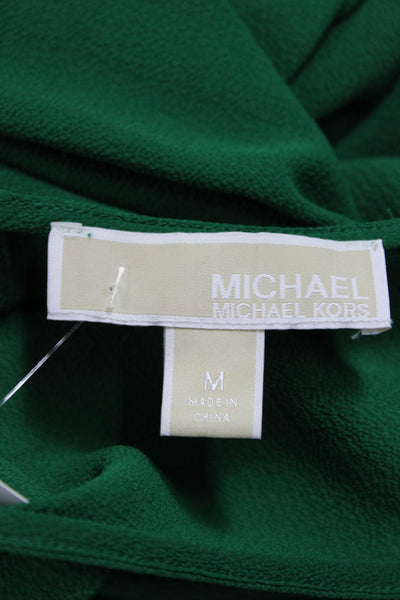 Michael Michael Kors Women Sleeveless V-Neck Tunic Blouse Green Size M