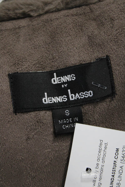 Dennis Basso Women Brown Sleeveless Polyester Vest Size S
