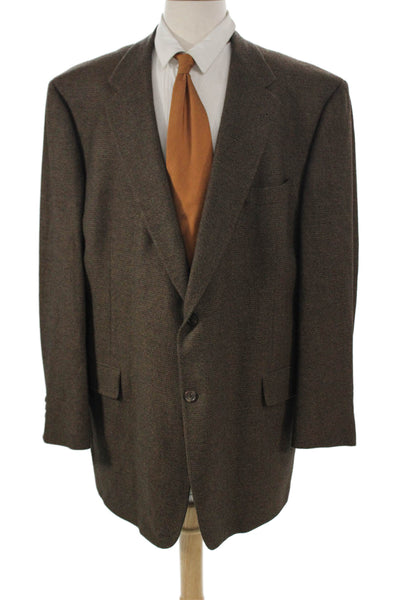 Hart Schaffner Marx Mens Blazer Brown Polyester Big & Tall Size 50