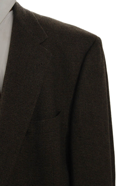 Hart Schaffner Marx Mens Blazer Brown Polyester Big & Tall Size 50