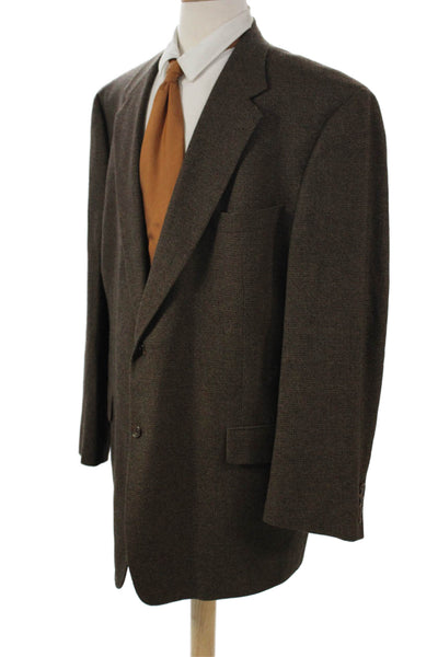 Hart Schaffner Marx Mens Blazer Brown Polyester Big & Tall Size 50