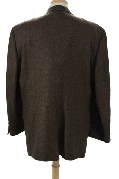 Hart Schaffner Marx Mens Blazer Brown Polyester Big & Tall Size 50