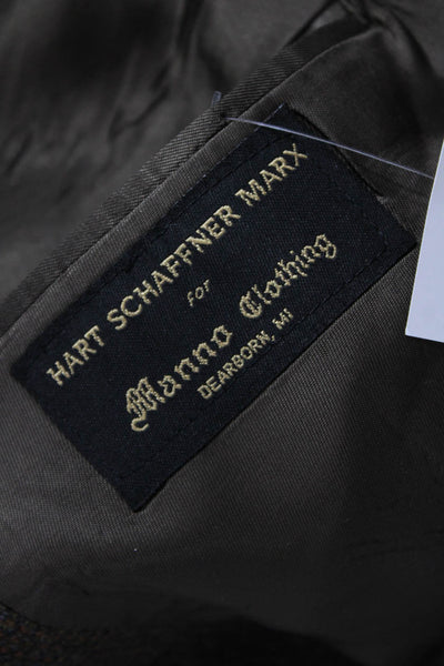 Hart Schaffner Marx Mens Blazer Brown Polyester Big & Tall Size 50
