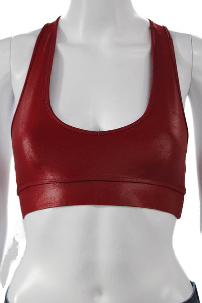 Carbon 38 Womens Cut Out Back Scoop Neck Sports Bra Red Size Extra Small