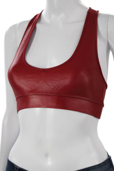 Carbon 38 Womens Cut Out Back Scoop Neck Sports Bra Red Size Extra Small